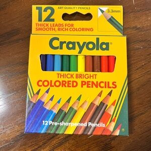 Rare Vintage Crayola Mini Colored Pencils 12 Ct 1987 3.3mm